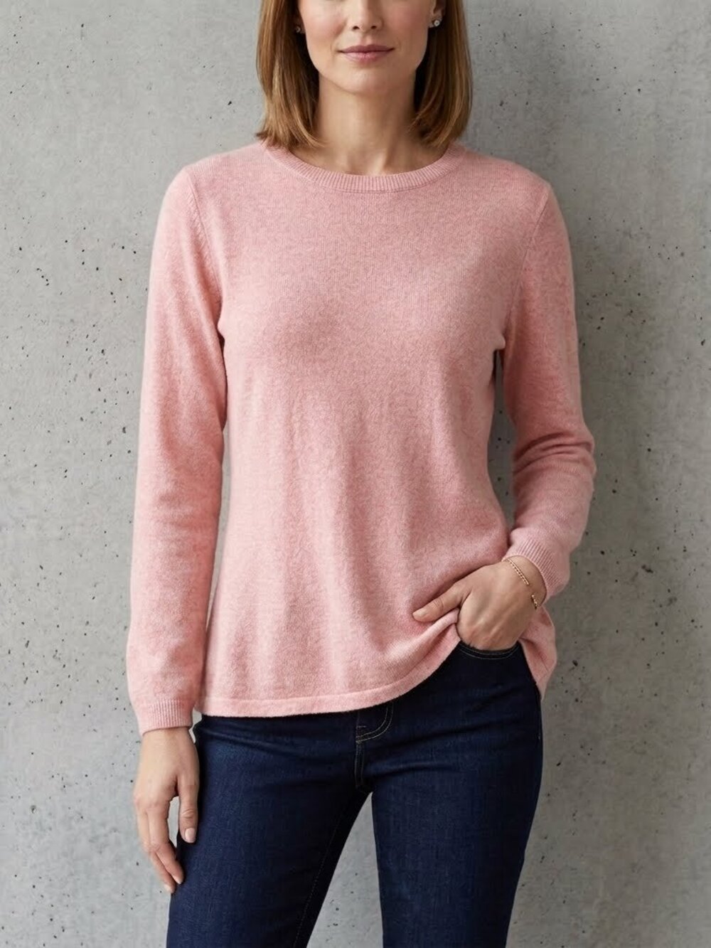 Isaac Mizrahi Live Cashmere Sweater Dress Pink Long Sleeve Women's M - Picture 2 of 7